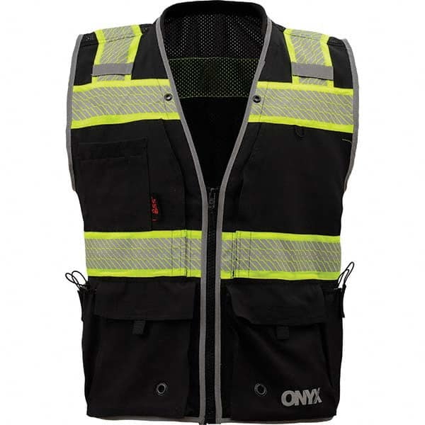 GSS Safety - Size 5XL Black Mesh/Solid General Purpose High Visibility Vest - USA Tool & Supply