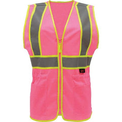 GSS Safety - Size 4X/5X L Pink Mesh General Purpose High Visibility Vest - USA Tool & Supply