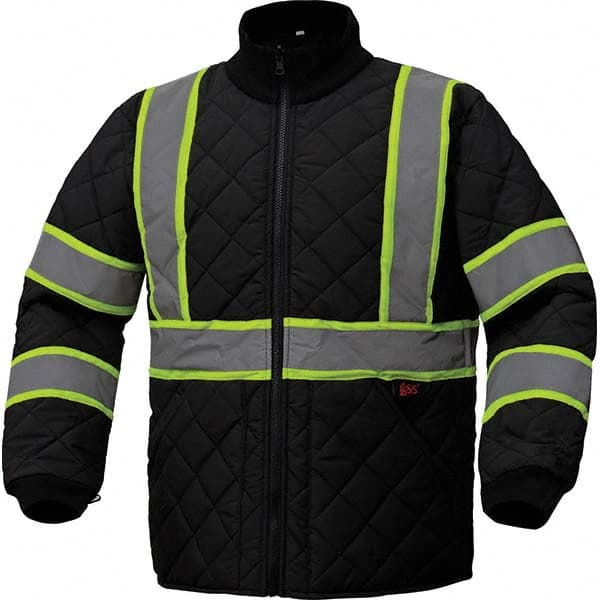 GSS Safety - Size 5XL Black Waterproof & Wind Resistant Jacket - USA Tool & Supply