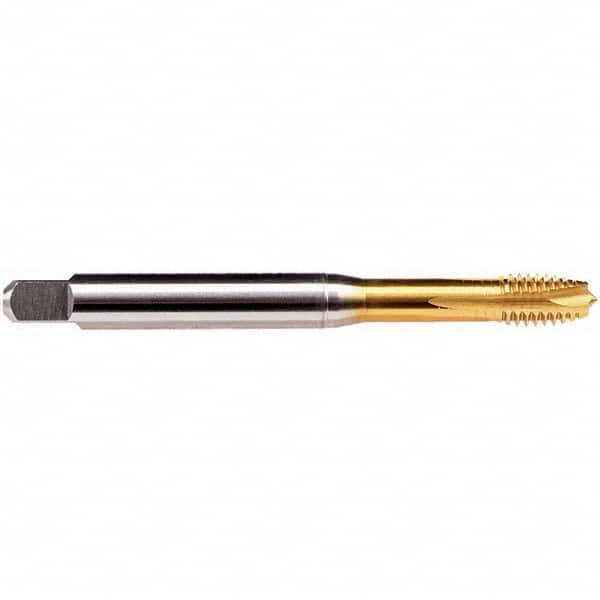 Emuge - M5x0.80 Metric 6HX 3 Flute TiN Finish HSS-E Spiral Point Tap - USA Tool & Supply