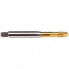 Emuge - M5x0.80 Metric 6HX 3 Flute TiN Finish HSS-E Spiral Point Tap - USA Tool & Supply