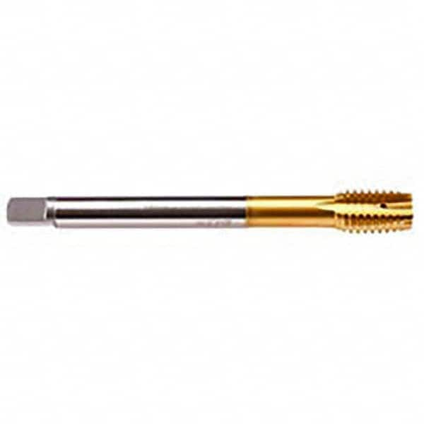 Emuge - 5/8-11 UNF 2BX 4 Flute TiN Finish HSS-E Spiral Point Tap - USA Tool & Supply