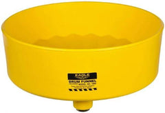 Eagle - 7" High x 18" Diam, Polyethylene, Drum Funnel with Brass Screen - 30 to 55 Gal Drum/Pail Capacity - USA Tool & Supply