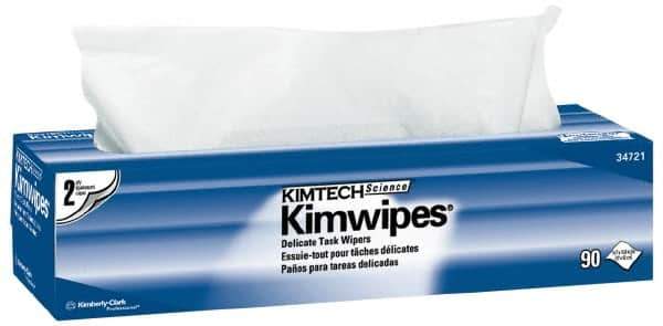 Kimtech - Dry Clean Room/Lab/Critical Task Wipes - Pop-Up, 16-5/8" x 14-3/4" Sheet Size, White - USA Tool & Supply