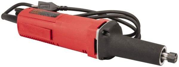 Milwaukee Tool - 1/4 Inch Collet, 21,000 RPM, Straight, Electric Die Grinder - 120 Volt, 4.5 Amp, 8 Ft. Long Cord - USA Tool & Supply