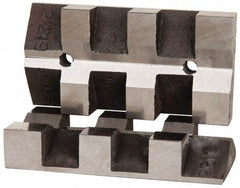 Heinrich - 4" Wide, V-Groove Vise Jaw - Ductile Iron, Fixed Jaw, Compatible with DA-2200-SC Vises - USA Tool & Supply