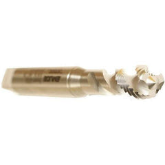 Emuge - M4x0.50 Metric Fine 3 Flute 6H Modified Bottoming Spiral Flute Tap - Cobalt, Bright Finish, 63mm OAL, Right Hand Flute, Right Hand Thread, Series Enorm - Exact Industrial Supply