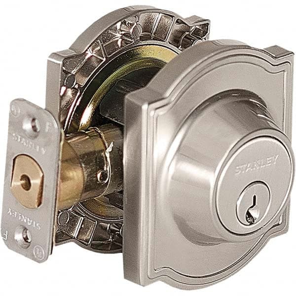 Stanley - Deadbolts Type: Single Cylinder Door Thickness Range: 1-3/8 - 1-3/4 - USA Tool & Supply