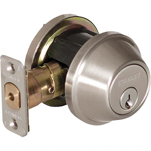 Stanley - Deadbolts Type: Single Cylinder Door Thickness Range: 1-3/8 - 1-3/4 - USA Tool & Supply