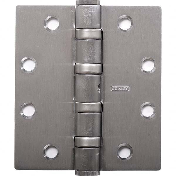 Stanley - 4-1/2" Long x 5" Wide Grade 1 304 Stainless Steel Full Mortise Ball Bearing Commercial Hinge - USA Tool & Supply