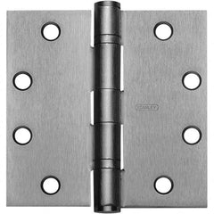 Stanley - 4" Long x 4-1/2" Wide Grade 1 Brass Full Mortise Ball Bearing Commercial Hinge - USA Tool & Supply