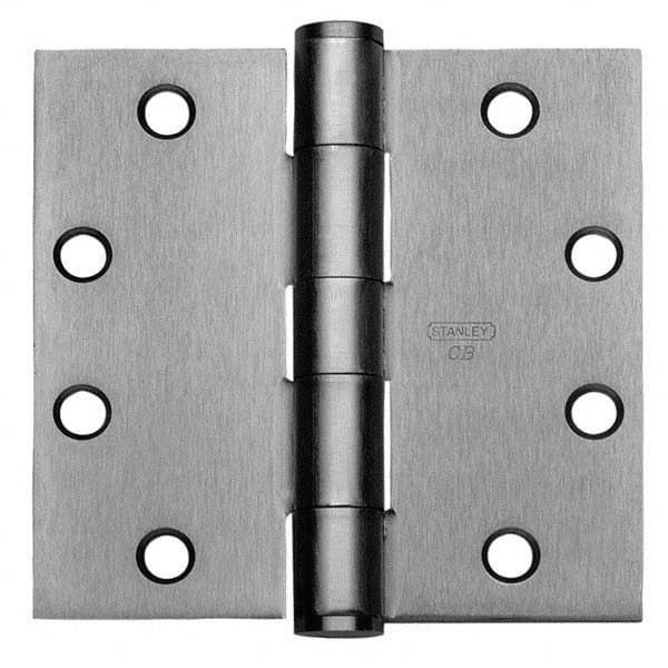 Stanley - 4-1/2" Long x 5" Wide Grade 1 304 Stainless Steel Full Mortise Ball Bearing Commercial Hinge - USA Tool & Supply