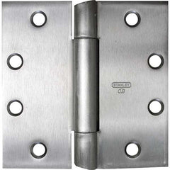 Stanley - 4-1/2" Long x 4-1/2" Wide Grade 1 Steel Full Mortise Ball Bearing Commercial Hinge - USA Tool & Supply