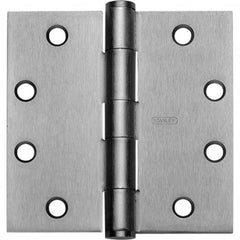 Stanley - 4-1/2" Long x 4-1/2" Wide Grade 1 Steel Full Mortise Commercial Hinge - USA Tool & Supply