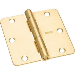 Stanley - 3-1/2" Long x 3-1/2" Wide Grade 2 Steel Full Mortise Commercial Hinge - USA Tool & Supply