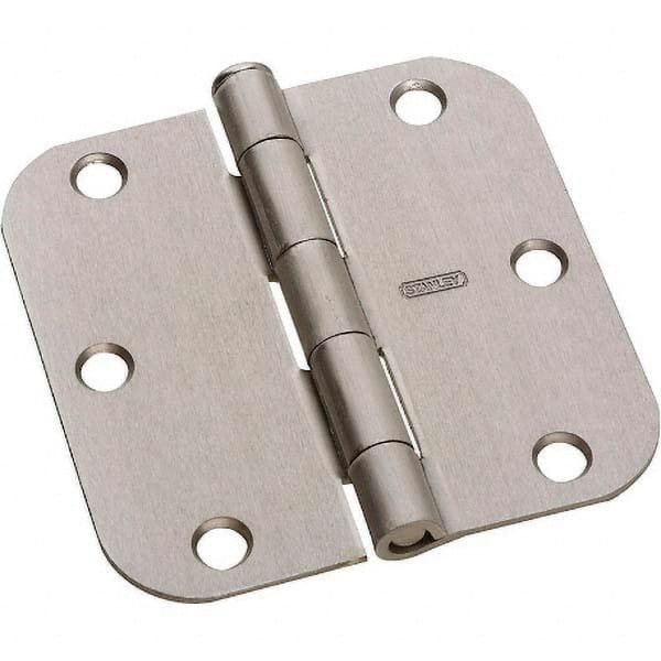 3-1/2″ Long x 3-1/2″ Wide Grade 2 Steel Full Mortise Commercial Hinge Satin Nickel Finish, 5 Knuckles, 6 Holes