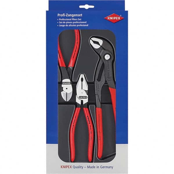 Plier Set: 3 Pc, Assortment Comes in Box, Plastic Handle