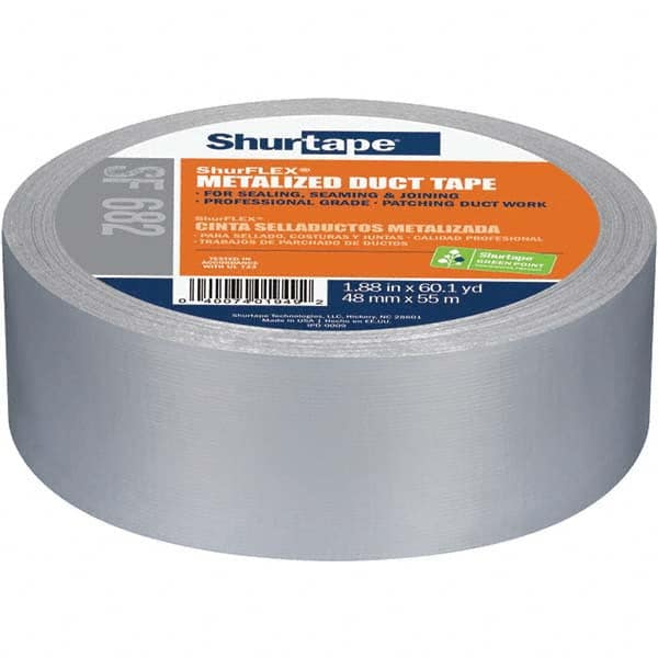 Shurtape - SF 682 ShurFLEX Non-Printed Metalized Cloth Duct Tape - USA Tool & Supply