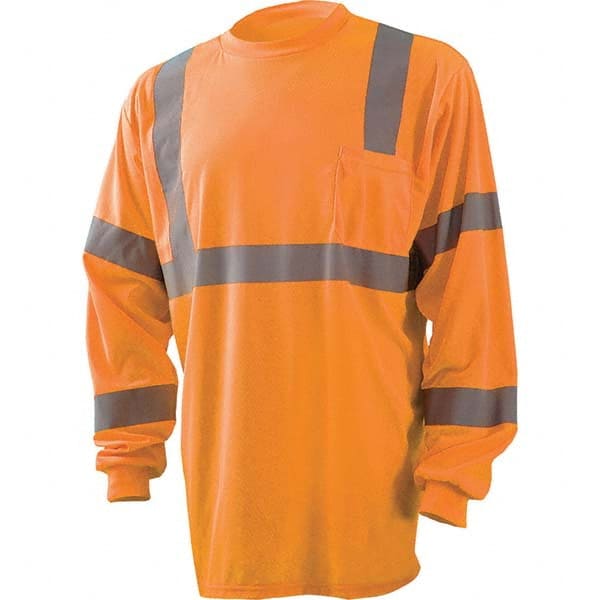 OccuNomix - Size S Hi-Vis Orange High Visibility Long Sleeve T-Shirt - USA Tool & Supply