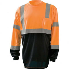OccuNomix - Size M Hi-Vis Orange & Black High Visibility Long Sleeve T-Shirt - USA Tool & Supply