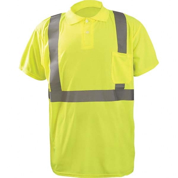 OccuNomix - Size XL Hi-Vis Yellow High Visibility Short Sleeve Polo Shirt - USA Tool & Supply
