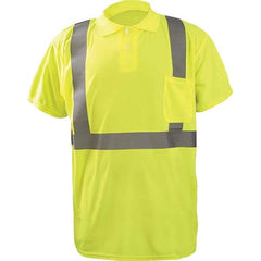 OccuNomix - Size XL Hi-Vis Yellow High Visibility Short Sleeve Polo Shirt - USA Tool & Supply