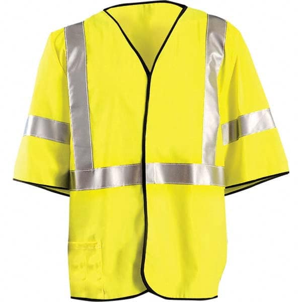 OccuNomix - Size 4XL Flame Resistant Hi-Vis Yellow Mesh General Purpose High Visibility Vest - USA Tool & Supply
