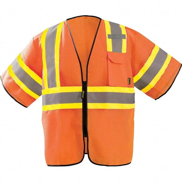 OccuNomix - Size S/M HI-Vis Orange Mesh General Purpose High Visibility Vest - USA Tool & Supply