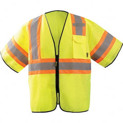 OccuNomix - Size 4X/5X L Hi-Vis Yellow Mesh General Purpose High Visibility Vest - USA Tool & Supply