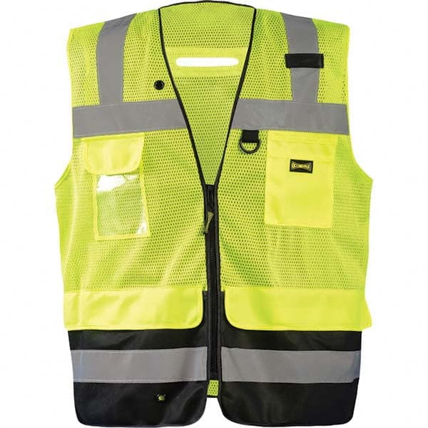 OccuNomix - Size M Hi-Vis Yellow Mesh Surveyor's High Visibility Vest - USA Tool & Supply