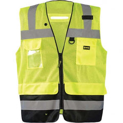 OccuNomix - Size 4XL Hi-Vis Yellow Mesh Surveyor's High Visibility Vest - USA Tool & Supply