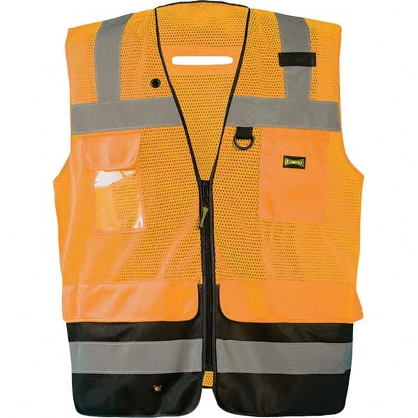OccuNomix - Size 2XL HI-Vis Orange Mesh Surveyor's High Visibility Vest - USA Tool & Supply