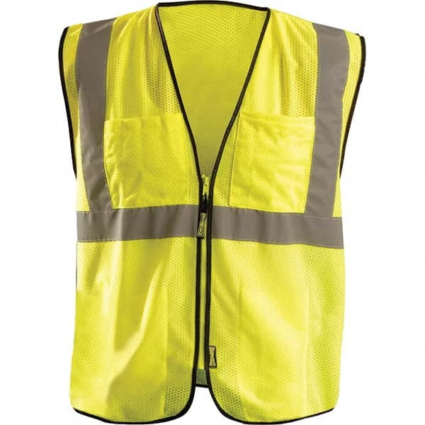 OccuNomix - Size 4X/5X L Hi-Vis Yellow Mesh Surveyor's High Visibility Vest - USA Tool & Supply