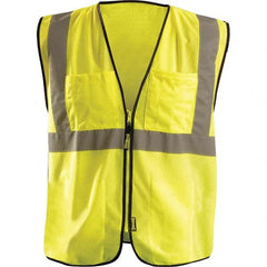 OccuNomix - Size 4X/5X L Hi-Vis Yellow Mesh Surveyor's High Visibility Vest - USA Tool & Supply
