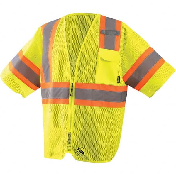 OccuNomix - Size XL Hi-Vis Yellow Mesh General Purpose High Visibility Vest - USA Tool & Supply