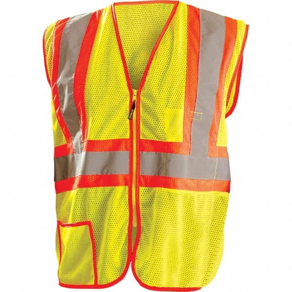 OccuNomix - Size L Hi-Vis Yellow Mesh General Purpose High Visibility Vest - USA Tool & Supply