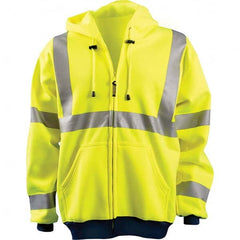 OccuNomix - Size S Hi-Viz Yellow High Visibility Sweatshirt - USA Tool & Supply
