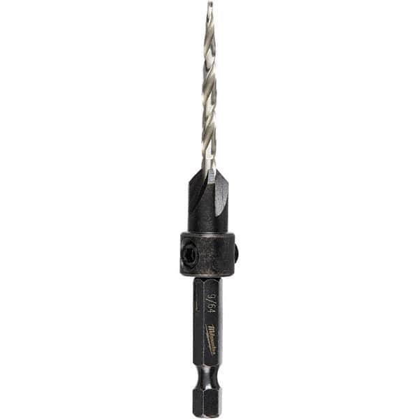 Milwaukee Tool - Adjustable-Depth Drill Countersinks Cutter Head Diameter (Wire): #6 Cutter Head Diameter (Inch): 1/4 - USA Tool & Supply