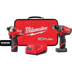 Milwaukee Tool - Cordless Tool Combination Kits Voltage: 12 Tools: Hammer Drill; Impact Driver - USA Tool & Supply