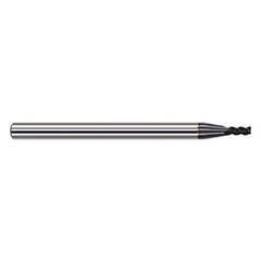 Variable Helix End Mills for Exotic Alloys - 0.0550″ Cutter Diameter × 0.1650″ Length of Cut Carbide Square End Mill for Exotic Alloys, 3 Flutes, AlTiN Nano Coated - Exact Industrial Supply