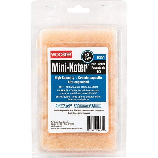 Wooster Brush - Paint Roller Covers   Type: Mini Roller    Nap Size (Inch): 1/2 - USA Tool & Supply