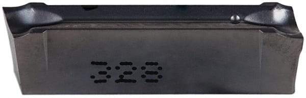 Iscar - DGR JS IC328 Grade, 0.122" Cutting Width, Carbide Cutoff Insert - 15° Right Hand Lead Angle, 0.0008" Cnr Rad, TiCN Coated, Double End - USA Tool & Supply