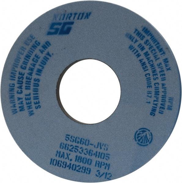 Norton - 14" Diam x 5" Hole x 1-1/2" Thick, J Hardness, 60 Grit Surface Grinding Wheel - Ceramic, Type 5, Medium Grade, 1,800 Max RPM, Vitrified Bond, One-Side Recess - USA Tool & Supply
