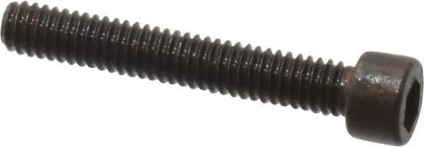 Made in USA - #1-72 UNF Hex Socket Drive, Socket Cap Screw - Alloy Steel, Black Oxide Finish, Fully Threaded, 1/2" Length Under Head - USA Tool & Supply