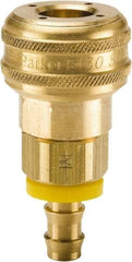 Parker - Push-Lok Hose Barb Industrial Pneumatic Hose Coupler - Brass, 1/2" Body Diam, 1/2" Hose ID - USA Tool & Supply