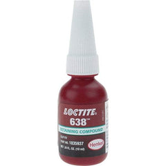 Loctite - 10 mL, Red, High Strength Retaining Compound - Series 638 - USA Tool & Supply