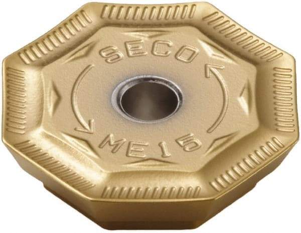 Seco - OFER070405 ME15 Grade F40M Carbide Milling Insert - TiAlN/TiN Finish, 0.18" Thick, 0.706" Inscribed Circle - USA Tool & Supply