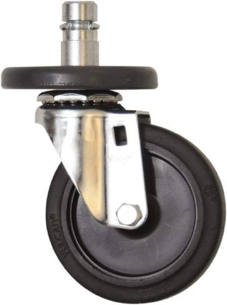 Eagle MHC - 4" Diam x 1" Wide x 6-3/4" OAH Stem Mount Swivel Caster - Rubber, 125 Lb Capacity, Plain Bearing, 1" Round Stem - USA Tool & Supply