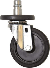 Eagle MHC - 4" Diam x 1" Wide x 6-3/4" OAH Stem Mount Swivel Caster - Rubber, 125 Lb Capacity, Plain Bearing, 1" Round Stem - USA Tool & Supply