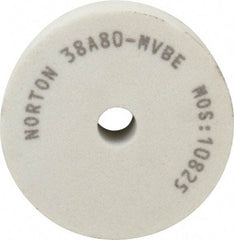 Norton - 80 Grit Aluminum Oxide Type 1 Internal Grinding Wheel - 3" Diam x 1/2" Hole x 1" Thick, 10,825 Max RPM, Type 1 Medium Grade, M Hardness, Vitrified Bond, No Recess - USA Tool & Supply